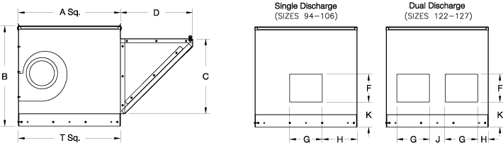 dimension drawing side discharge
